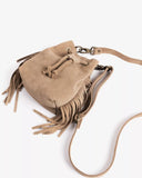 Penelope Chilvers Mini Suede Bag in Taupe