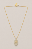 Talis Chains Hand Pendant Necklace in Labradorite Gold