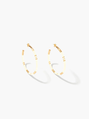 Aurelie Bidermann Positano Creole Hoops Large in Ivory