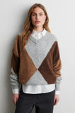 Second Female Forca V-Neck Knit in Light Grey