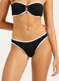 Seafolly Beach Bound Ring Front Bandeau Bikini in Black