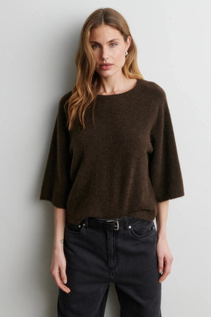 Second Female Gabby Short Sleeve Knit in Demitasse