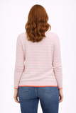 Jumper 1234 Tipped Little Stripe Crew in Powder