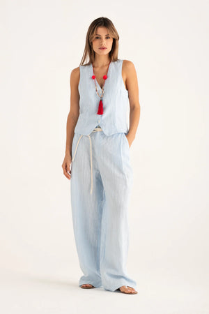 120% Lino Waistcoat in White