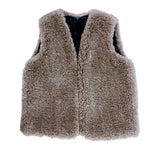 Helen Moore Faux Fur Gilet in Taupe