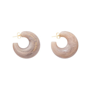 Vanessa Baroni Moon Earring in Biancone Marble