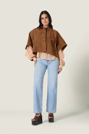 Scarlet Poppies Vontal Cape in Camel