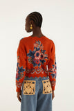 Farm Rio Victorian Floral Cardigan in Red