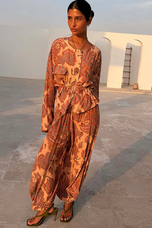 Never Fully Dressed Paisley Anna Top in Brown