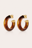 Gas Bijoux Abalone Acetate O Earrings in Gold