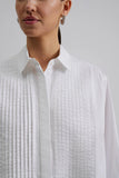 By Malina Denice Pleat Shirt in White