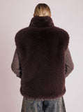 Berenice Vitalo Faux Gilet in Dark Brown