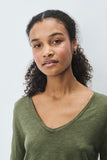 American Vintage Jac 52 V-Neck in Khaki Vintage