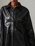Day Birger Et Mikkelson Andreas Leather Shirt in Black