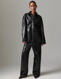 Day Birger Et Mikkelson Andreas Leather Shirt in Black