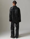 Day Birger Et Mikkelson Andreas Leather Shirt in Black