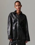Day Birger Et Mikkelson Andreas Leather Shirt in Black