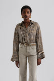 Malina Emaline Slits Detail Shirt in Moire