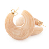 Vanessa Baroni Moon Earring in Creme Brulee Marble