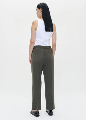 Zenggi Japanese Crepe Pants in Khaki