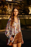 Farm Rio Sea Garden Long Sleeve Blouse in Off White