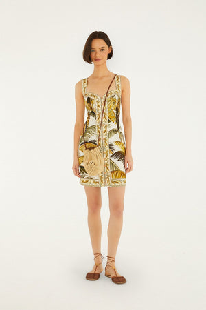 Farm Rio Trancoso Mini Dress in Sand
