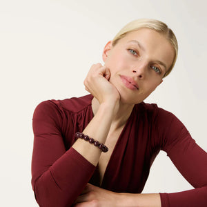 Vanessa Baroni Beads Flex Bracelet in Bordeaux