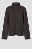Second Female Alpha Knit T Neck in Dark Brown