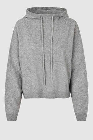 Second Female Lounge Knit Hoodie in Grey