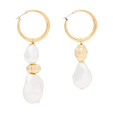 Vanessa Baroni Irregular Pearl Earrings in Gold
