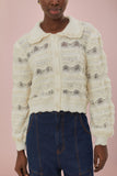 Farm Rio Mixed Stitches Knit Cardigan in Off White