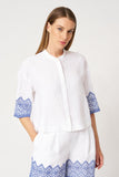120% Lino Short Sleeve Shirt in White