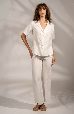 Aether Concept Linen Pants in White