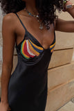 Never Fully Dressed Banana Slip Dress in Black