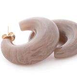 Vanessa Baroni Moon Earring in Biancone Marble