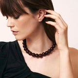 Vanessa Baroni Small Beads Necklace in Bordeaux Marble