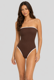Seafolly Beach Bound Dd Bandeau One Piece in Chocolate