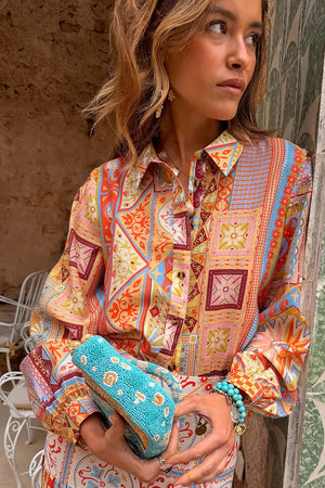 Never Fully Dressed Dolce Vita Marley Shirt in Orange