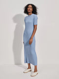 Varley Maeve Rib Dress in Ashley Blue