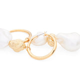 Vanessa Baroni Irregular Pearl Earrings in Gold