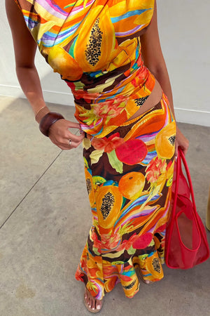 Never Fully Dressed Rio Asymetric Skirt in Multi