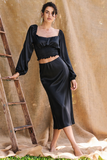 Silk 95 Five Chamonix Midi Skirt in Black