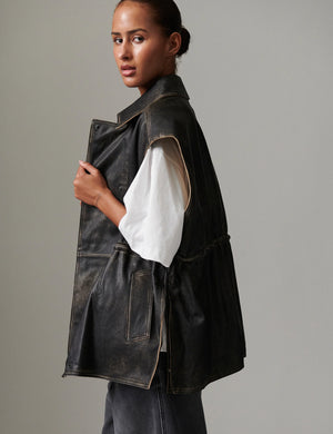 Day Birger Et Mikkelson Cristin Leather Gilet in Black