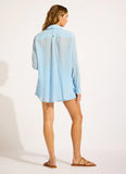 Seafolly Breeze Beach Shirt in Powder Blue