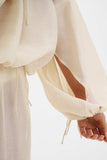Malina Julianna Drawstring Blouse in Pearl