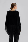 Malina Caitlin Fringe Blouse in Black