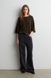 Second Female Gabby Short Sleeve Knit in Demitasse
