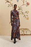 Farm Rio Delicate Garden Maxi Dress in Brown