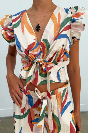 Never Fully Dressed Banana Kerri Top in Multi