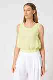 120% Lino Sleeveless Embellished Shirt in Cedar